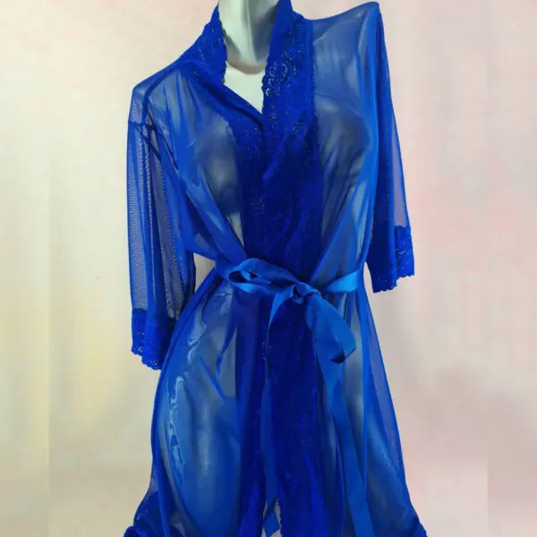 Kimono levantadora de transparencia azul